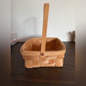 Square Woven Basket with Handle – Rustic Storage or Decor